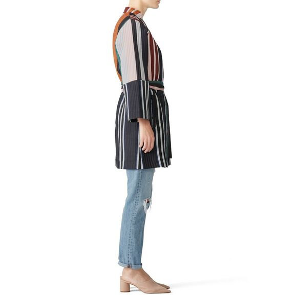 APIECE APART Boro striped colorblock quilted wrap jacket kimono stripe mixto 6 - Picture 4 of 11